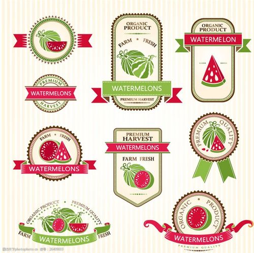 关键词:创意西瓜标签矢量素材 丝带 西瓜 标签 水果 矢量图 设计 广告